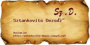 Sztankovits Dezső névjegykártya