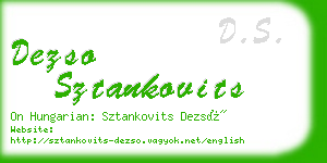 dezso sztankovits business card